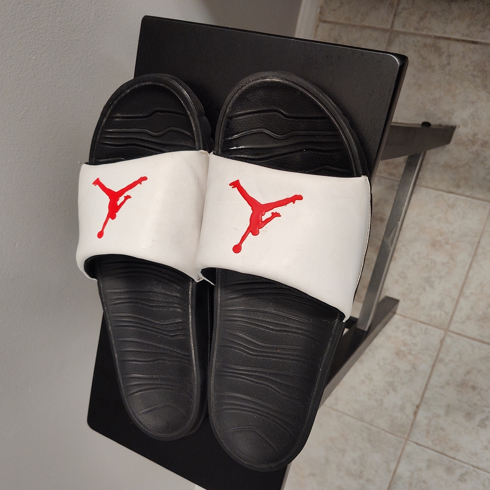 Jordan Slide Sandals in Black and White